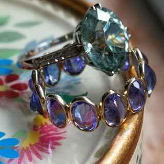 インドジュエリー K18 4.84ct タンザナイトフルエタニティリング