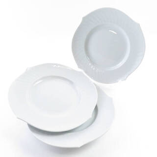 マイセン(MEISSEN)のマイセン 波の戯れ ホワイト 中皿 3枚 ホワイト系 セット 19cmプレート ケーキ SC5723E(食器)