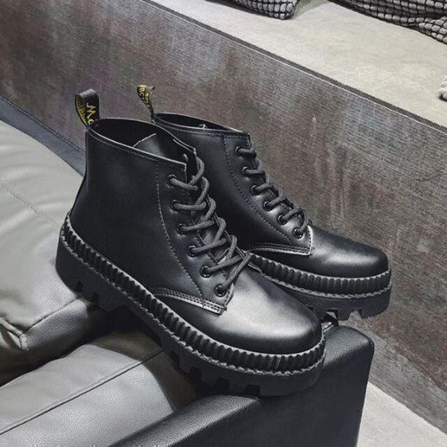 26.5cm10cm身長アップシークレットブーツシューズ厚底ブラックメンズレザー