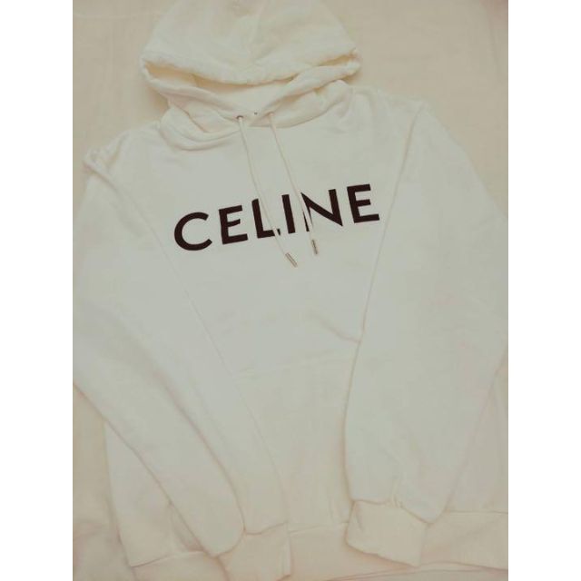 celine パーカー　美品　xs ホワイトトップス