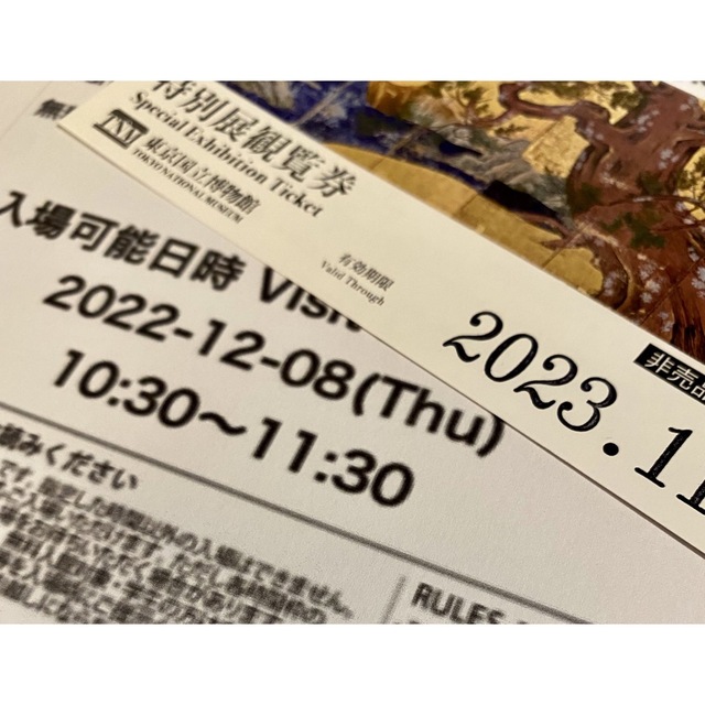 東京国立博物館特別展「国宝東京国立博物館のすべて」1名　観覧券