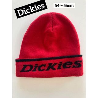 ディッキーズ(Dickies)のディッキーズ Dickies ニット帽 デカロゴ 赤 54～56cm(ニット帽/ビーニー)