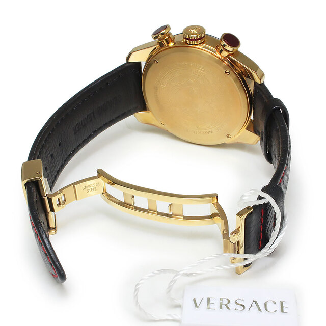 VERSACE - ヴェルサーチ V-RAY クロノグラフ クオーツ 腕時計 レザー