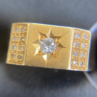 【メンズ】ダイヤモンド リング K18 D0.26ct 7.1g(リング(指輪))