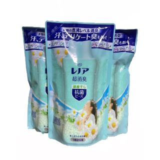 ピーアンドジー(P&G)のレノア超消臭部屋干し抗菌ビーズ詰替⭐︎花とおひさまの香り430ml×3袋(洗剤/柔軟剤)