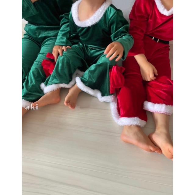子ども服 130 緑 エルフ クリスマス フレア セットアップ コスチューム キッズ/ベビー/マタニティのキッズ服男の子用(90cm~)(その他)の商品写真