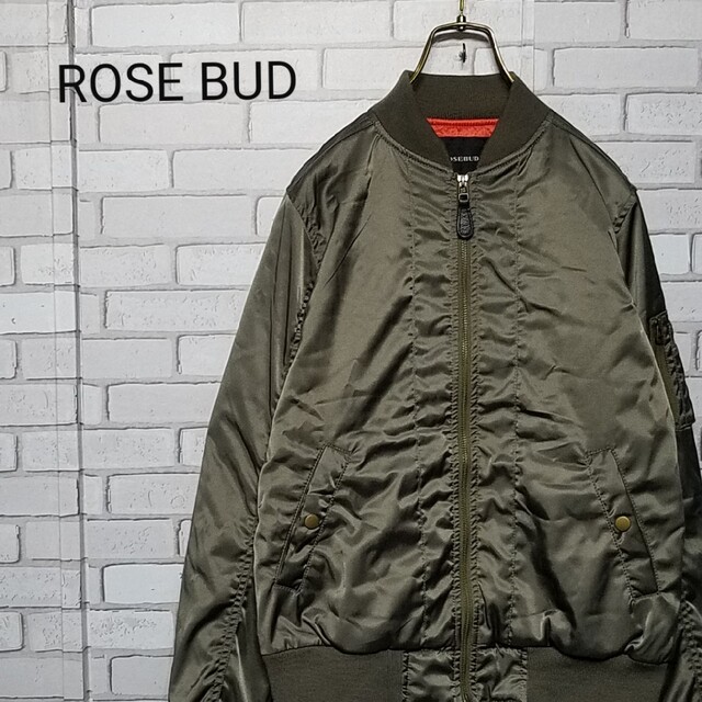 ROSE BUD(ローズバッド)の【ROSE BUD】ローズバッド　MA-1 ブルゾン　ジャケット　カーキ レディースのジャケット/アウター(ブルゾン)の商品写真