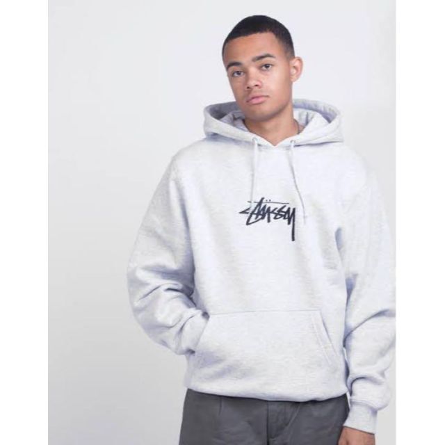 STUSSY(ステューシー)の【新品】stussy スウェットパーカー　サイズS グレー メンズのトップス(パーカー)の商品写真