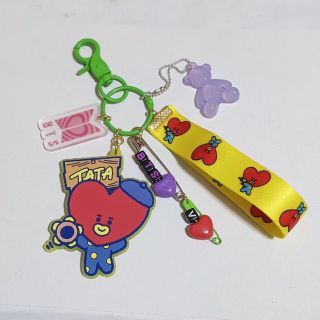 ビーティーイシビル(BT21)の💜BTS  ジャラジャラ キーホルダー /V💜テテ バンタン TATA タタ(キーホルダー)