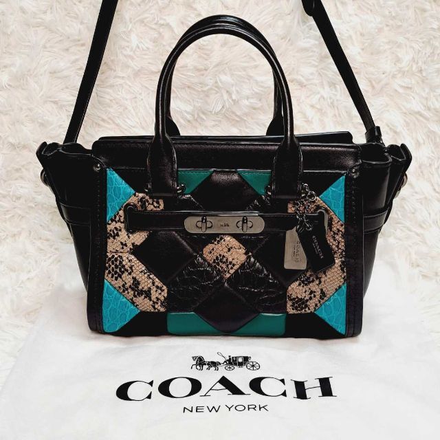 美品 COACH ショルダーバッグ 2way キルティング ブラック