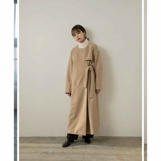 TODAYFUL(トゥデイフル)の【Amiur】no collar waist belt coat レディースのジャケット/アウター(ロングコート)の商品写真