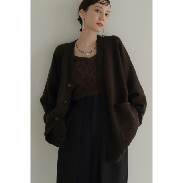 louren patch pocket knit cardigan