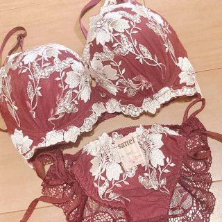 デイジーストア(dazzy store)のグラジオラスflowerレースブラジャー&サイド紐･バック透けフルバック(ブラ&ショーツセット)