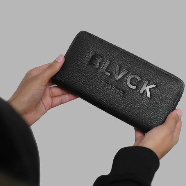【新品・正規品】ブラックパリBLVCK PARISジップ長財布 ショップ袋付き