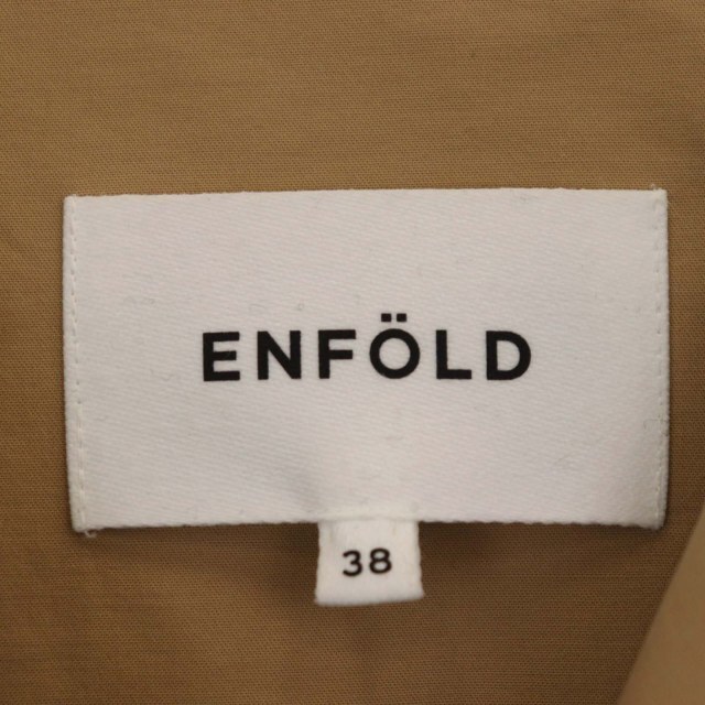 54cm着丈エンフォルド ENFOLD 中綿ノーカラーオーバーコート アウター ダブル