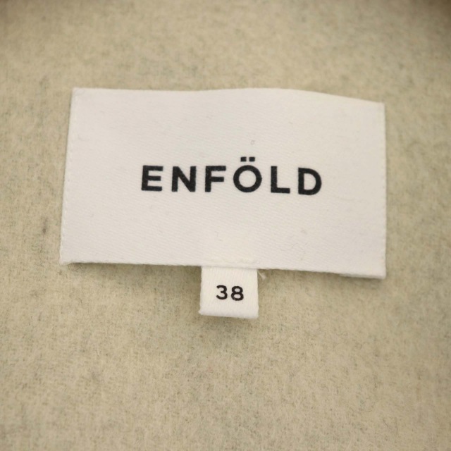 ENFOLD(エンフォルド)のエンフォルド ウールリバーノーカラーコート アウター 38 オフホワイト レディースのジャケット/アウター(その他)の商品写真
