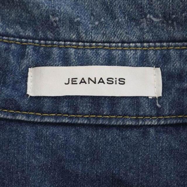 JEANASIS(ジーナシス)のジーナシス デニムクラッシュオーバーシャツ 長袖 前開き F 青 ブルー レディースのトップス(シャツ/ブラウス(長袖/七分))の商品写真