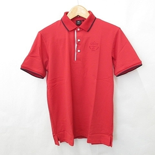 ミズノ(MIZUNO)のミズノ MIZUNO ゴルフ ポロシャツ 半袖 レッド ブラック 赤 白 黒 L(ウエア)