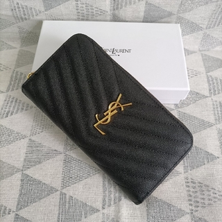 イヴサンローランボーテ(Yves Saint Laurent Beaute)の人気品♥即発送 さいふ♡Saint Laurent 長財布♥黒/ゴールド(コインケース)