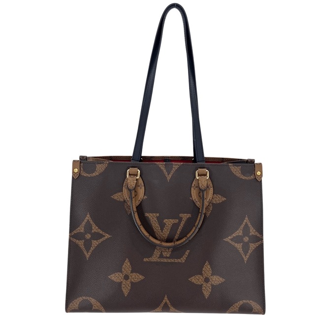 LOUIS VUITTON(ルイヴィトン)のLOUIS VUITTON ルイヴィトン 2WAY オンザゴーMM ハンドバッグ トートバッグ ブラウン 茶 かばん 鞄 M45321  モノグラムジャイアント・キャンバス  モノグラム・リバースキャンバス  ゴールド金具 レディース ギフト 美品【中古品】 レディースのバッグ(ショルダーバッグ)の商品写真