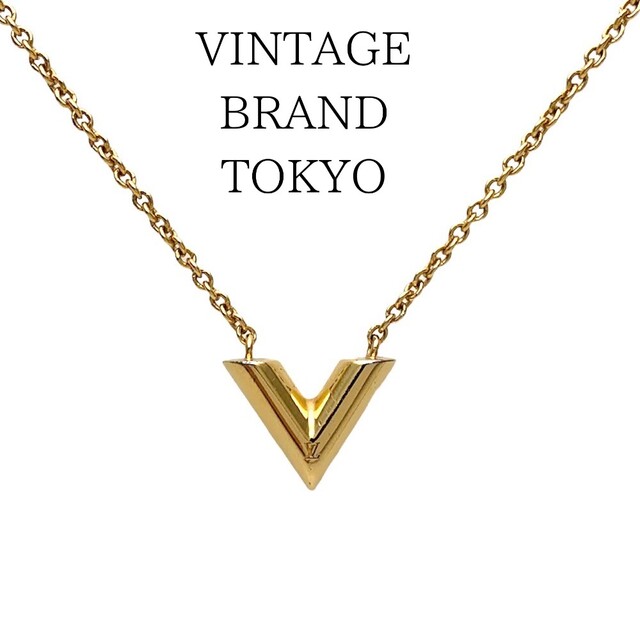 【名入れ無料】 ルイヴィトン VUITTON LOUIS - VUITTON LOUIS ネックレス 人気【中古品】 約9.3g ユニセックス M61083 メタル レディース メンズ アクセサリー ゴールド エセンシャルV ペンダント ネックレス