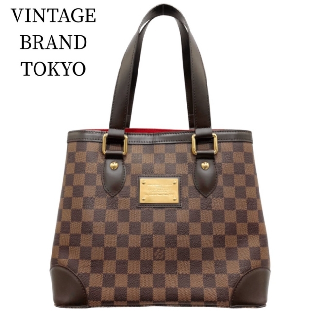 LOUIS VUITTON ルイヴィトン トートバッグ ダミエ ハムステッドPM ハンドバッグ ブラウン 茶 鞄 かばん N51205    ゴールド金具 レディース 美品【品】約25cm調節