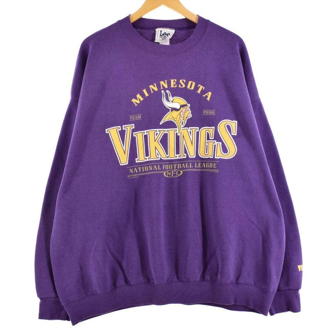 リー Lee SPORT NFL MINNESOTA VIKINGS ミネソタバイキングス プリントスウェットシャツ トレーナー メンズXXL /eaa29521377cm身幅