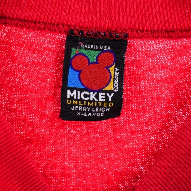 古着 MICKEY UNLIMITED MICKEY MOUSE ミッキーマウス キャラクタースウェットシャツ トレーナー USA製 メンズXL  /eaa289758