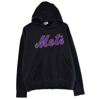 マジェスティック(Majestic)の古着 Majestic MLB NEW YORK METS ニューヨークメッツ スウェットプルオーバーパーカー メンズL /eaa289759(スウェット)