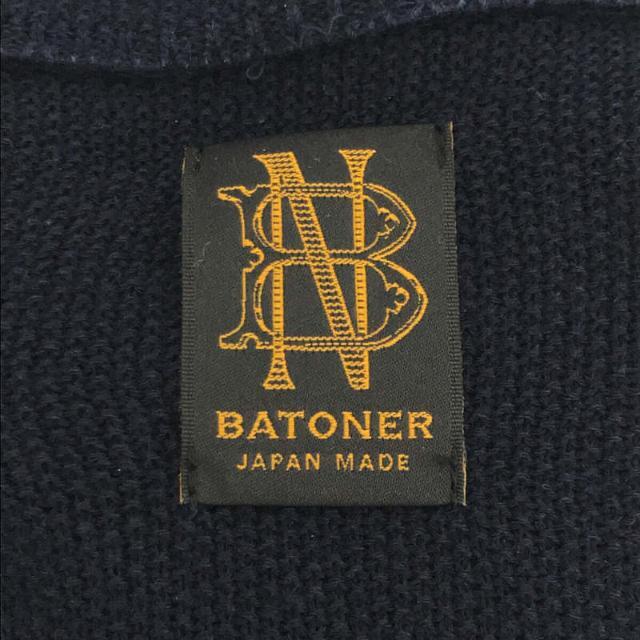 BATONER / バトナ― | 2022SS | 3BUTTON KNIT JACKET COTTON LINEN コットン リネン ニット ジャケット カーディガン | M | ネイビー | メンズ