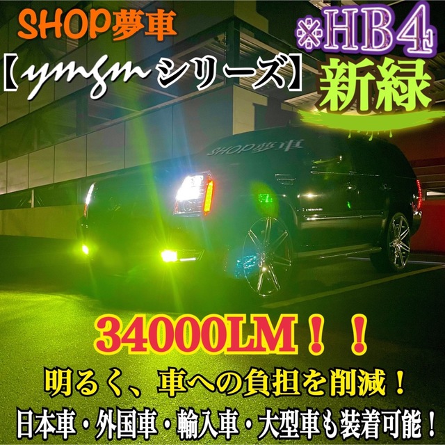 新発売34000LM‼️フォグランプ　LED 新緑✨外車も対応　グリーン　HB4 自動車/バイクの自動車(車外アクセサリ)の商品写真
