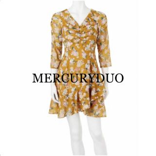 マーキュリーデュオ(MERCURYDUO)のMERCURY DUO レトロフラワーフロッキープリントミニドレス (ミニワンピース)