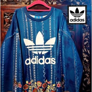 アディダス(adidas)のアディダス ファーム コラボ エスニック 花柄 ジャージ トレーナー スウェット(スウェット)