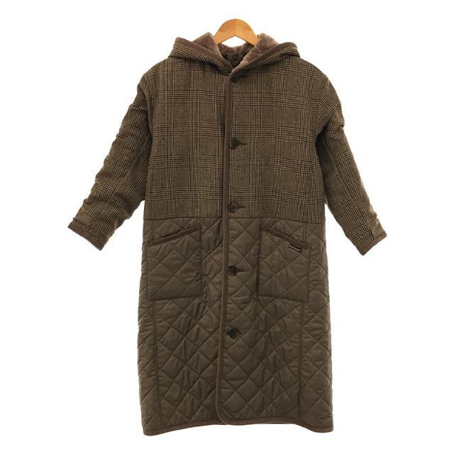 【新品】  LAVENHAM / ラベンハム | 2019AW | KETTLEBURGH FAR キルティングバーグファーコート | 36 | グレー調・マルチチェック | レディースレディース