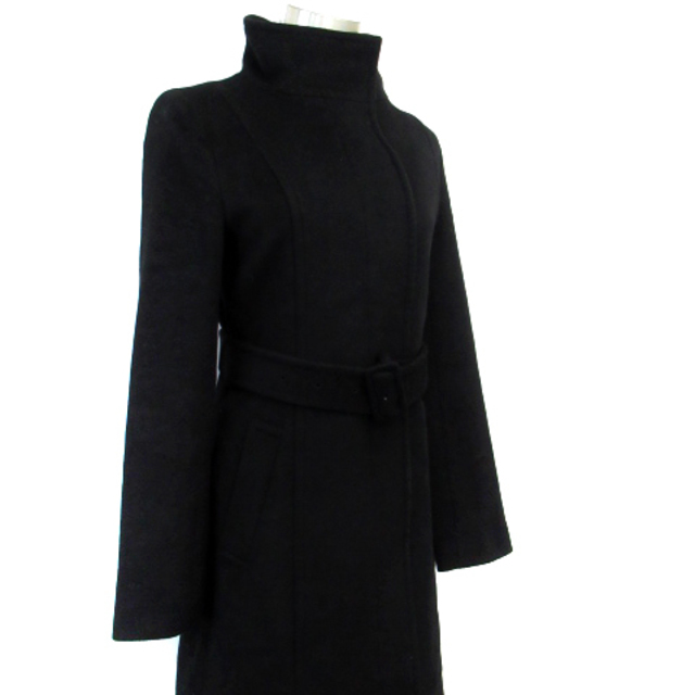 UNTITLED(アンタイトル)のアンタイトル スタンドカラーコート ベルト付き ウール アンゴラ混 2 黒 レディースのジャケット/アウター(その他)の商品写真