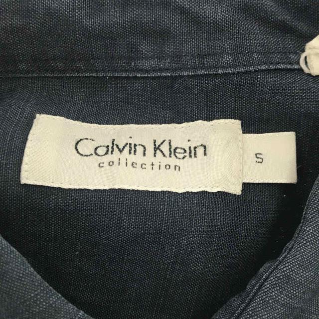 Calvin Klein(カルバンクライン)のCALVIN KLEIN / カルバンクライン | 1990s ヴィンテージ オーバーサイズ リネンシャツ | S | ネイビー | メンズ メンズのトップス(Tシャツ/カットソー(七分/長袖))の商品写真