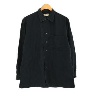 カルバンクライン(Calvin Klein)のCALVIN KLEIN / カルバンクライン | 1990s ヴィンテージ オーバーサイズ リネンシャツ | S | ネイビー | メンズ(Tシャツ/カットソー(七分/長袖))