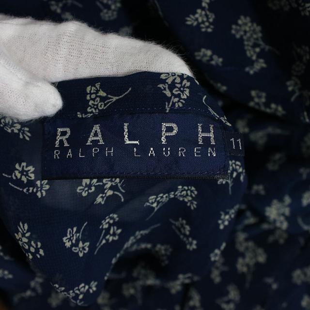 Ralph Lauren(ラルフローレン)のRALPH LAUREN / ラルフローレン | レーヨン花柄 ラップスカート | 11 | ネイビー | レディース レディースのスカート(ロングスカート)の商品写真