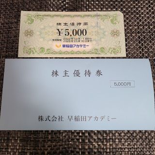 【匿名配送】早稲田アカデミー株主優待券5000円相当(ショッピング)