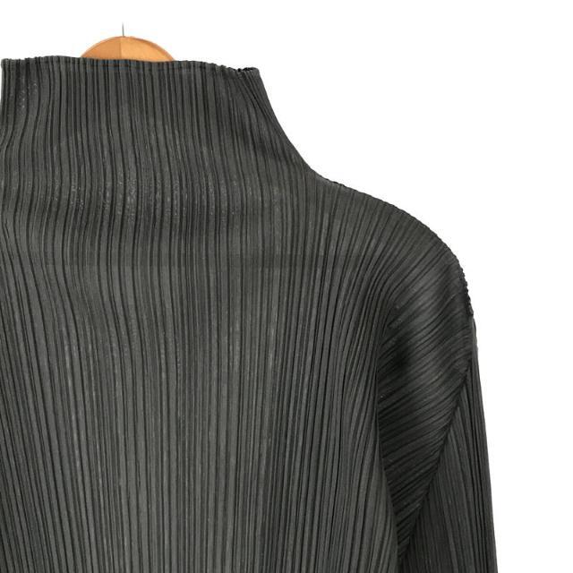 ISSEY MIYAKE(イッセイミヤケ)のISSEY MIYAKE / イッセイミヤケ | 2000s ボトルネック プリーツカットソー プリーツプリーズ | M | グレー | レディース レディースのトップス(Tシャツ(長袖/七分))の商品写真