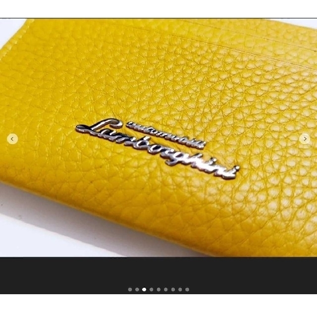 Lamborghini(ランボルギーニ)のランボルギーニ　財布　レザー　本革　カードケース　黄色　イエロー　正規　メンズ レディースのファッション小物(財布)の商品写真