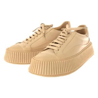 ジルサンダー(Jil Sander)の【新品】  JIL SANDER / ジルサンダー | レザー プラットフォーム レースアップ スニーカー 保存袋有 | 37 | ベージュ | レディース(スニーカー)