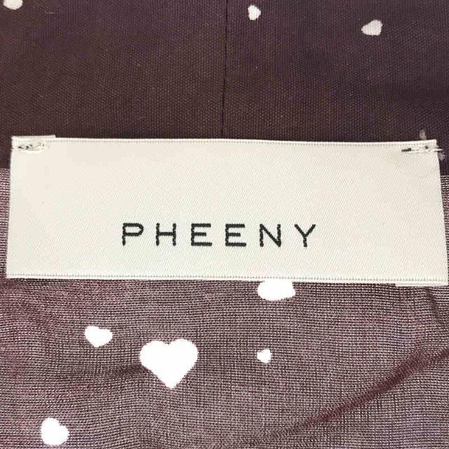 PHEENY(フィーニー)のPHEENY / フィーニー | Rayon heart printed robe ベルト付き ハート 総柄 レーヨンハートプリントローブ ガウン | F | ボルドー | レディース レディースのジャケット/アウター(その他)の商品写真