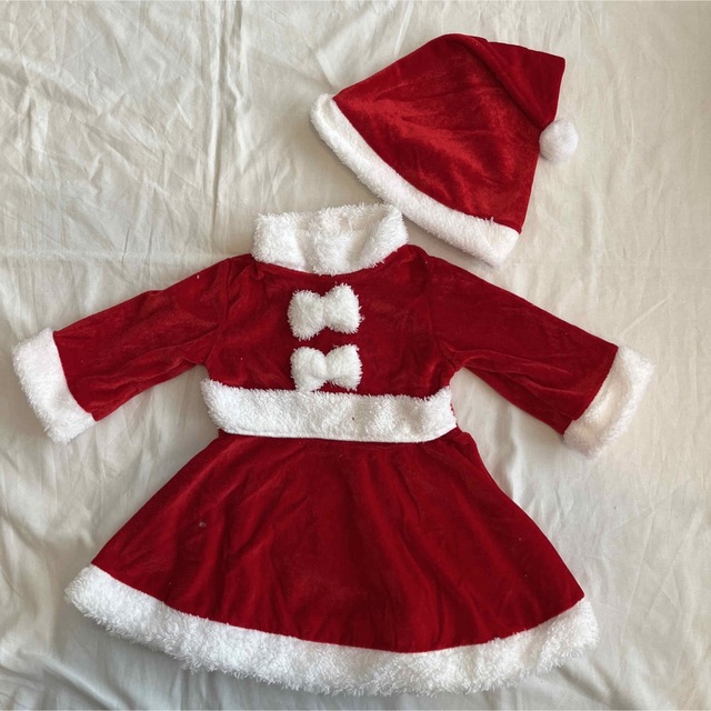 90 ベビー 子ども サンタ コスプレ クリスマス ロンパース  女の子 キッズ/ベビー/マタニティのキッズ服女の子用(90cm~)(ワンピース)の商品写真