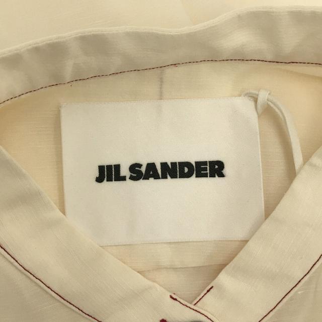 Jil Sander(ジルサンダー)の【新品】  JIL SANDER / ジルサンダー | 2020SS | Marina レーヨン リネン バンドカラー プルオーバー ロング シャツ ドレス ワンピース | 32 | オフホワイト | レディース レディースのワンピース(ロングワンピース/マキシワンピース)の商品写真