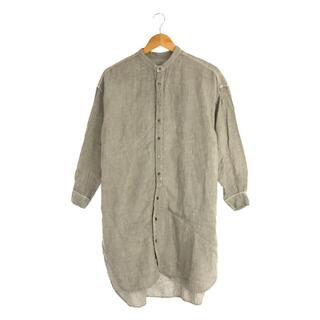 ネストローブ(nest Robe)のnest robe / ネストローブ | 2020AW | リネン ベンガラ染め ロングシャツ | F | ライトグレー | レディース(シャツ/ブラウス(長袖/七分))