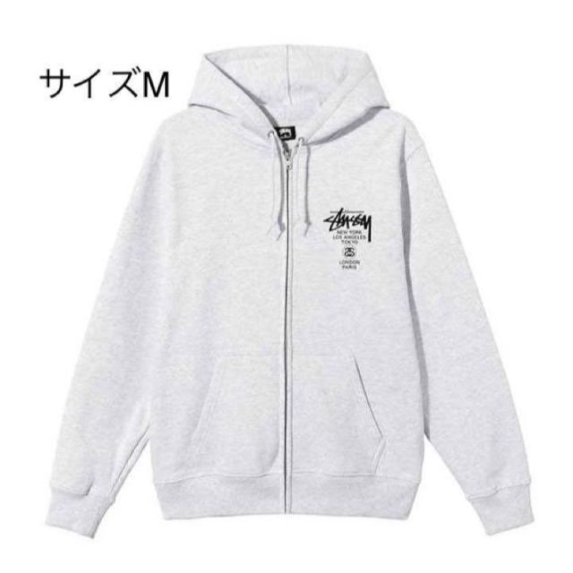 【新品】stussy スウェットパーカー　サイズM グレー　シップアップ