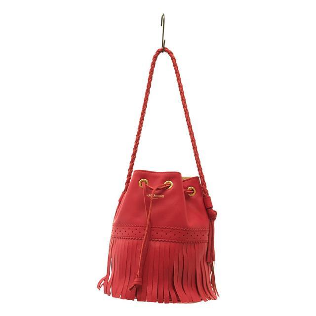 ショルダーバッグ【新品】  J&M DAVIDSON / ジェイアンドエムデヴィッドソン | ユナイテッドアローズ 別注 MINI FRINGE  CARNIVAL ミニ カーニバル フリンジ レザー 巾着 ショルダーバッグ | レッド | レディース