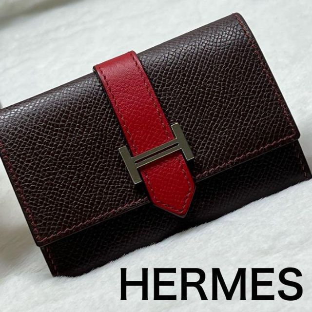 HERMES　エルメス　べアン　カードケース　名刺入れ　ヴォーエプソン　□M刻印□M刻印付属品