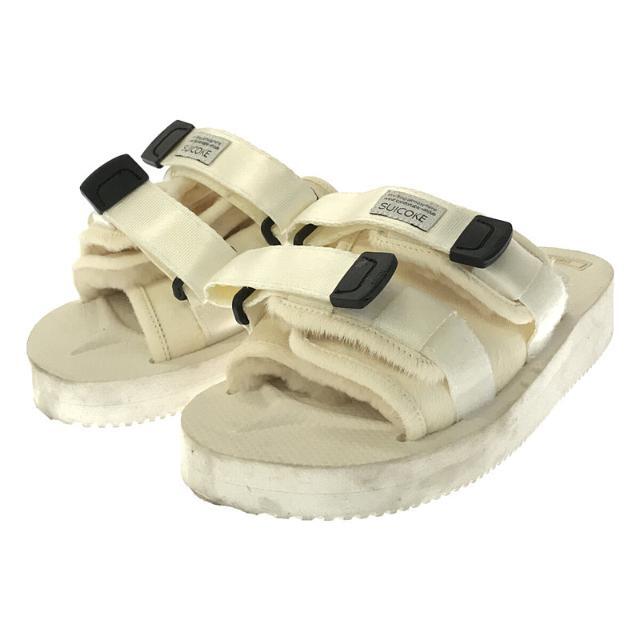 suicoke(スイコック)のSuicoke / スイコック | ファー 切替 ダブル ストラップ サンダル | 23 | ホワイト | レディース レディースの靴/シューズ(サンダル)の商品写真